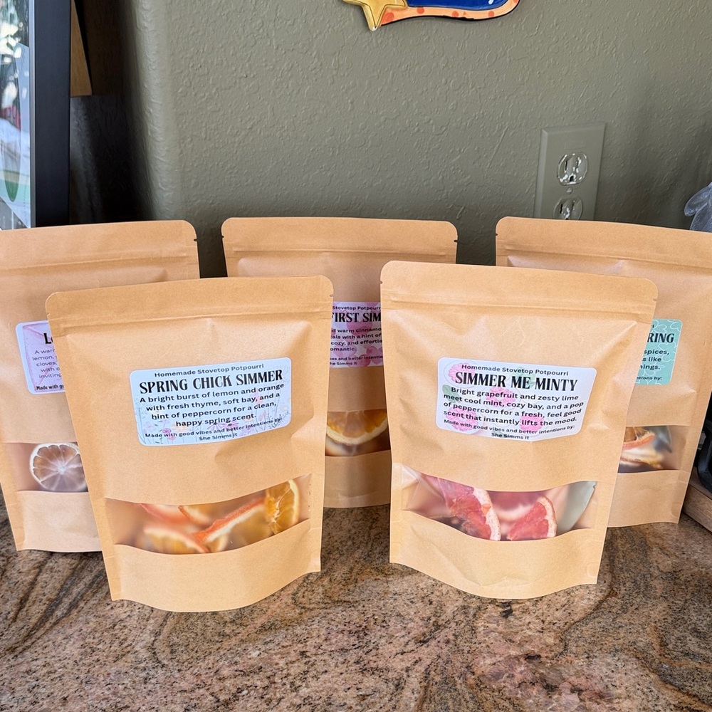 Set of 5 Handmade Stovetop Potpourri Simmer Pot Bags | Small Batch | Women-Owned